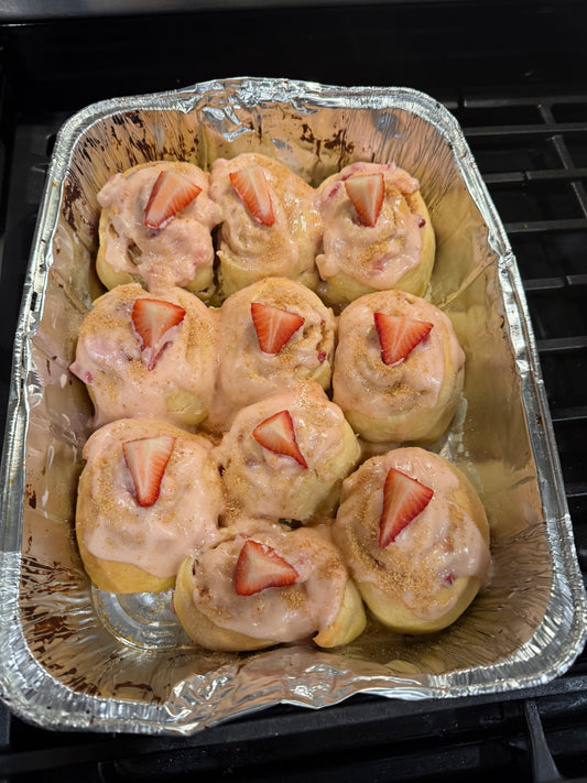Strawberry Cheesecake Cinnamon Roll